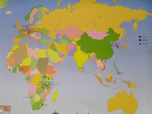 Weltkarte der Missionsbenediktiner